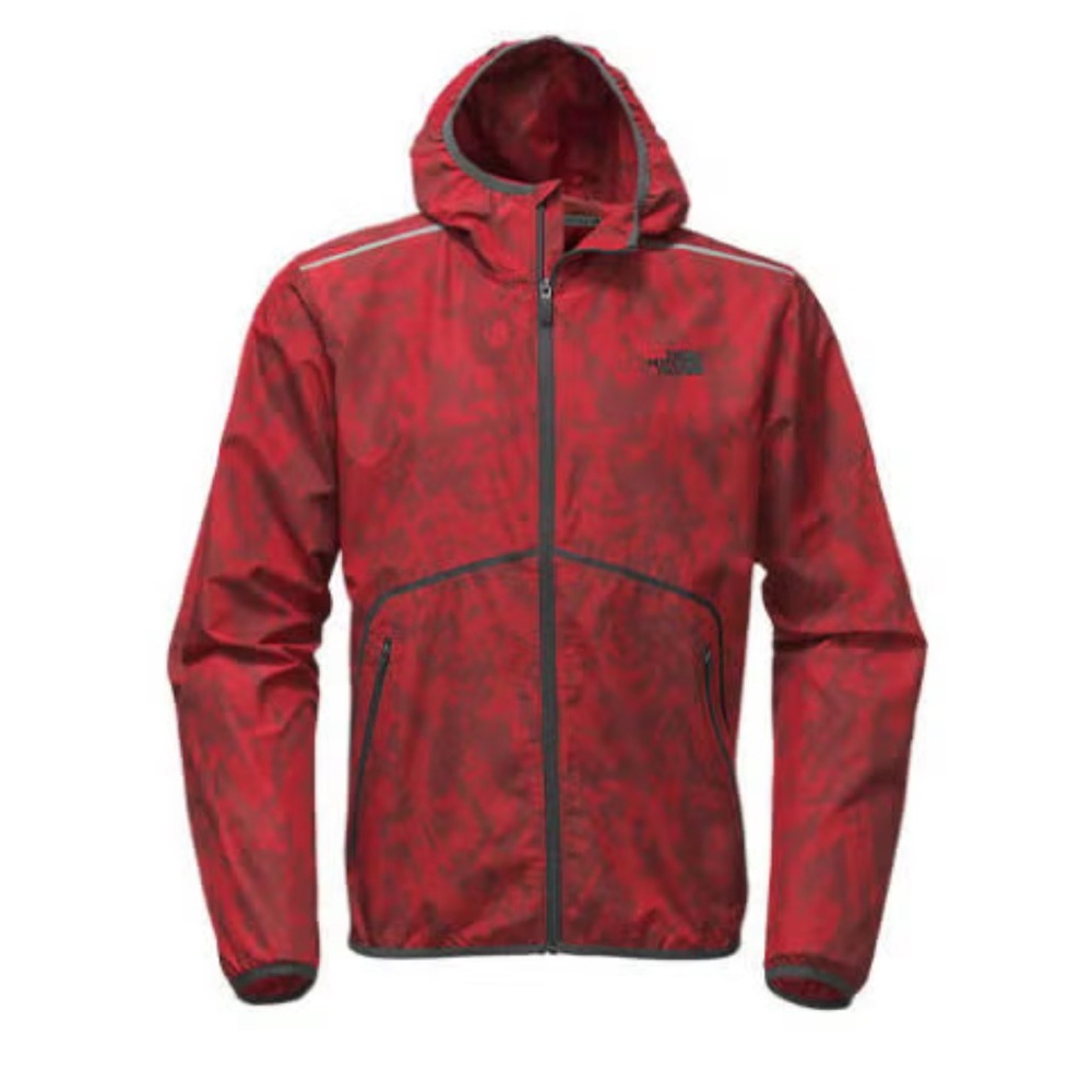 Men's Red The North Face Mountain Athletics Hooded Windbreaker Geometric Jacket